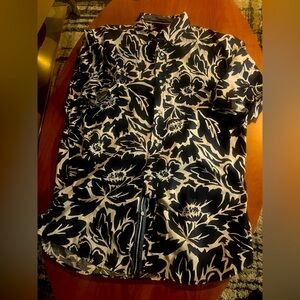 Floral Black and White Women's Jacket